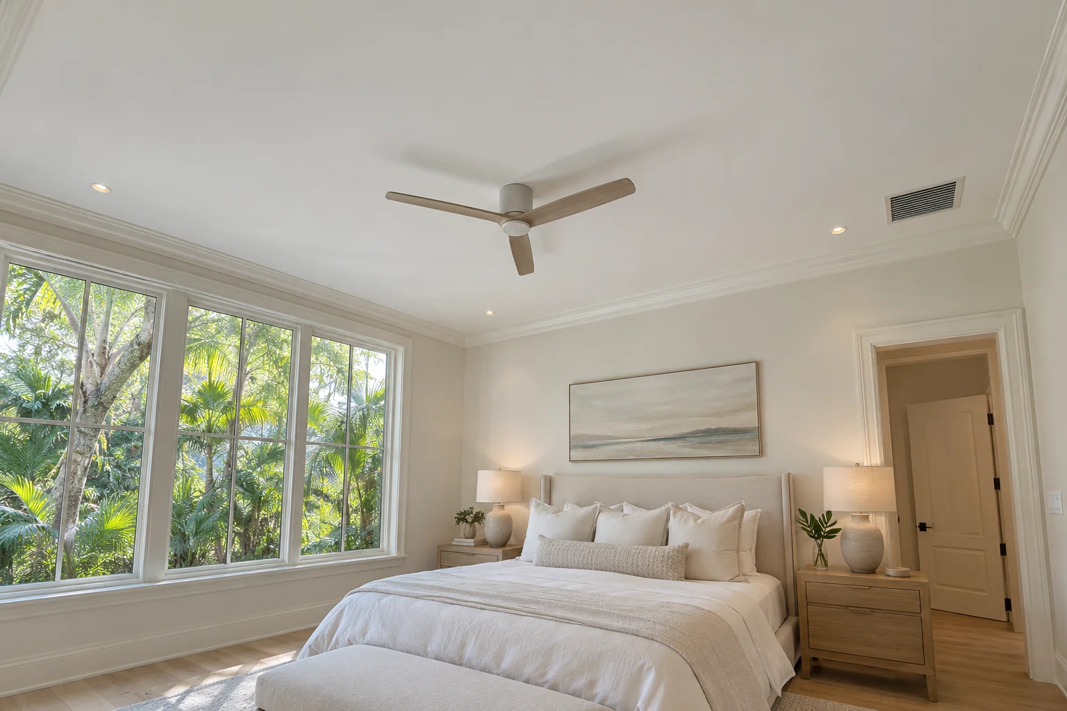 Smooth painted guest suite ceiling.